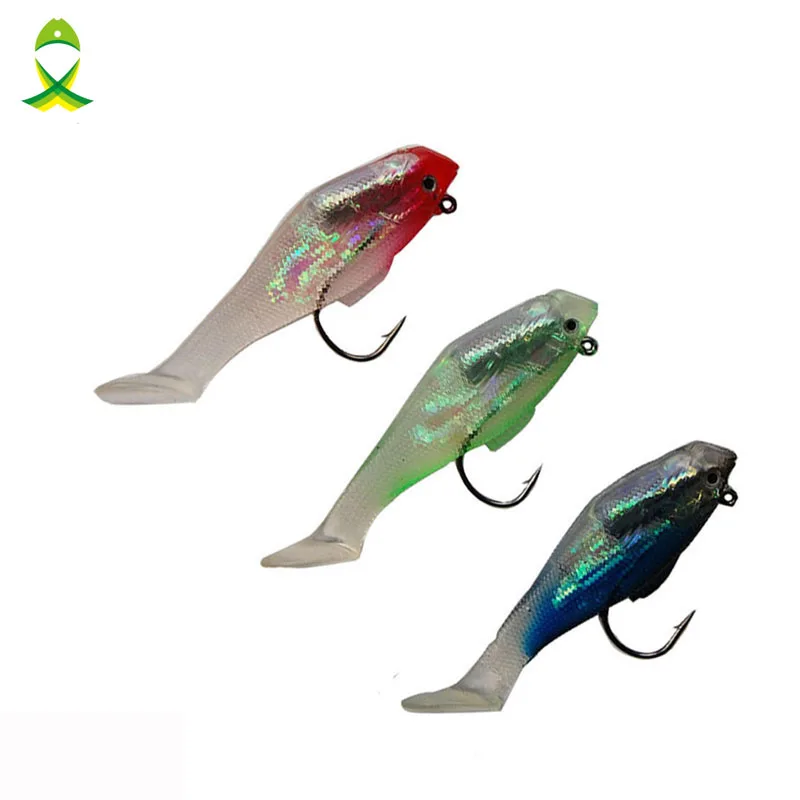 JSM 6 pcs/bag Fishing Lures with sharp fish hook jigging Soft Lure Silicone for fishing hook tackle size 6cm 8cm 10cm