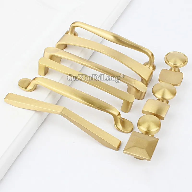 

10PCS High Quality European Solid Brass Furniture Handles Cupboard Wardrobe Drawer Kitchen Cabinet Door Pulls Handles and Knobs