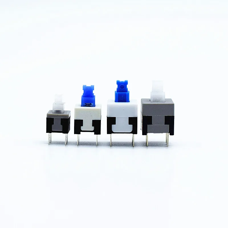 1000pcs 5.8*5.8 7*7 8*8 8.5*8.5mm Self Locking Unlock Push Tactile Power Micro Switch Kit 6 Pin Button Switches Latching