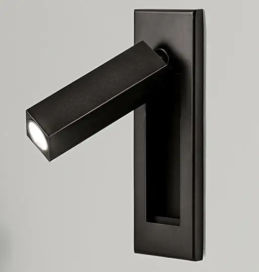 

LED iron art embedded swivel wall lamp bedside reading hotel room lamp.