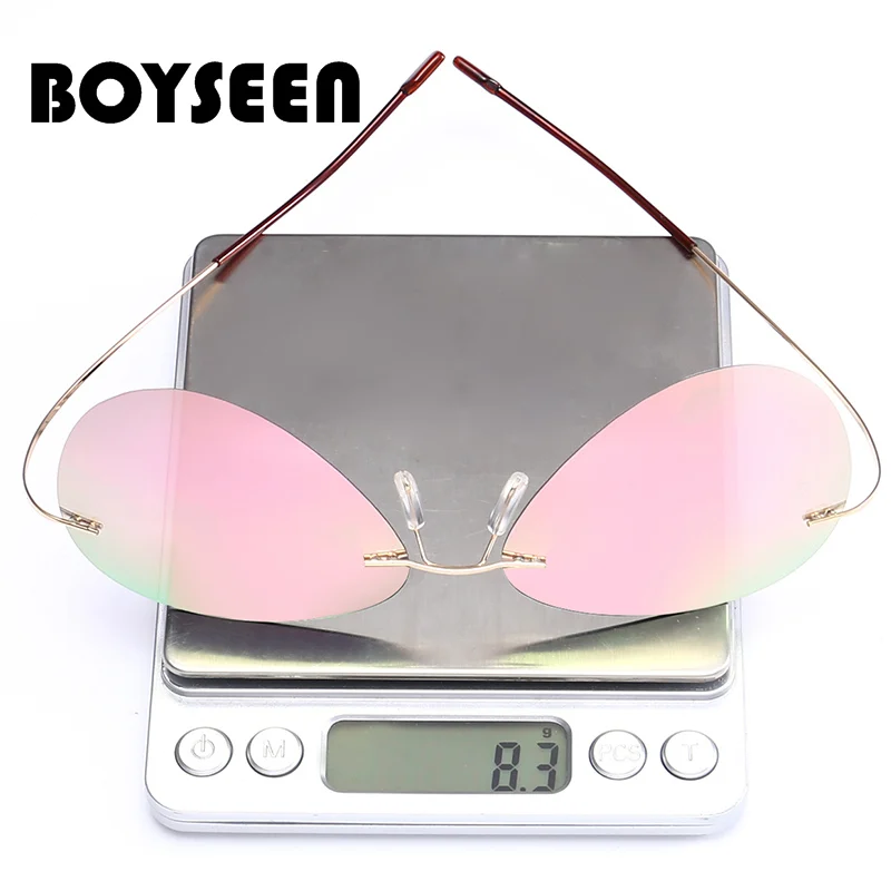 2025 NEW Cool 100% Pure Titanium Rimless Sunglasses Polarized Glasses Grey Super Thin Lenses Sun-shade UV400 Protection Oculos