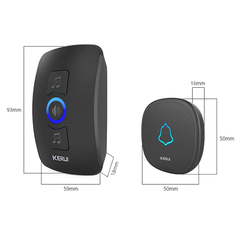 KERUI M525 Drahtlose Türklingel Wasserdicht Touch-Taste Home Security Willkommen Smart Chimes Tür glocke Alarm LED licht 32 Songs