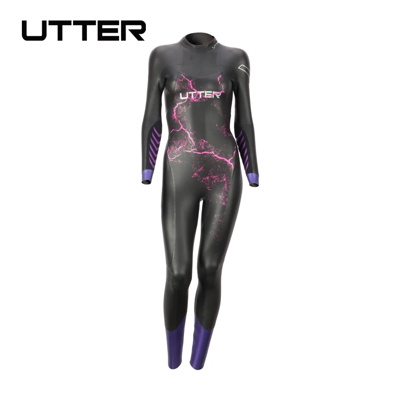 

UTTER Volcano Women Purple 5MM SCS Long Sleeve Wetsuit Triathlon Suit Surfing Yamamoto Neoprene Swimsuit