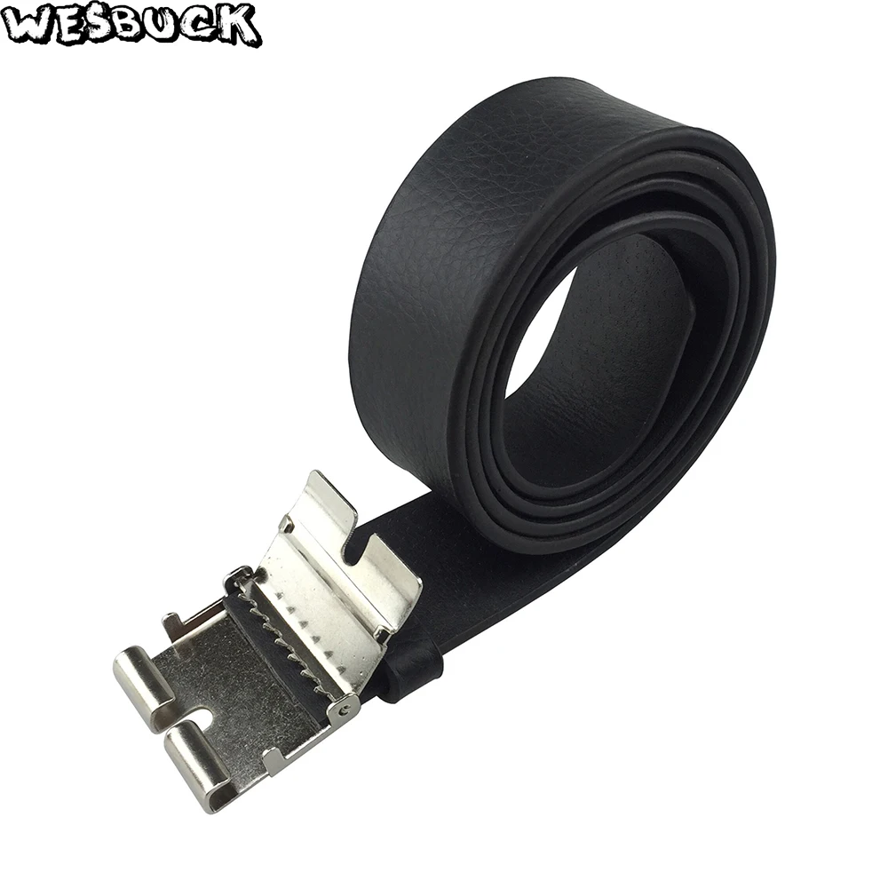 WesBuck retail & 1 pcs PU belts with connecting clasp for buckles with black color with 4cm wideth