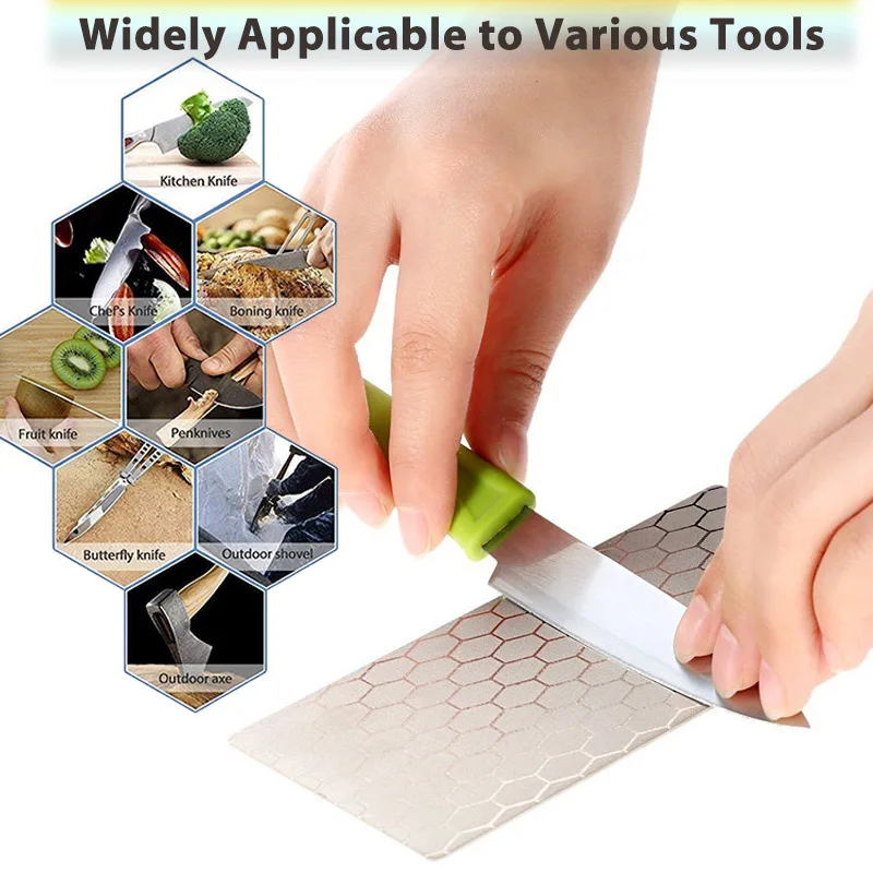 Diamond Sharpening Stone Knife sharpener 150*63mm Ultra-thin Honeycomb Surface Knife Whetstone Kitchen Grinding Tool