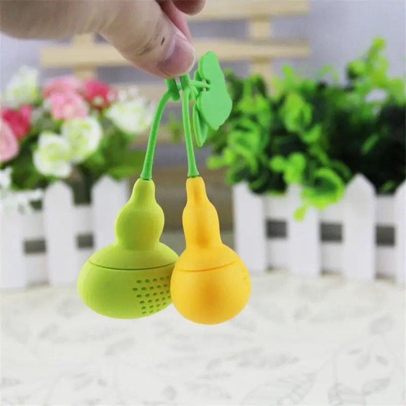 Creative Silicone Calabash Tea Infuser Diffuser Loose Tea Leaf Chain Strainer Herbal Spice Filter