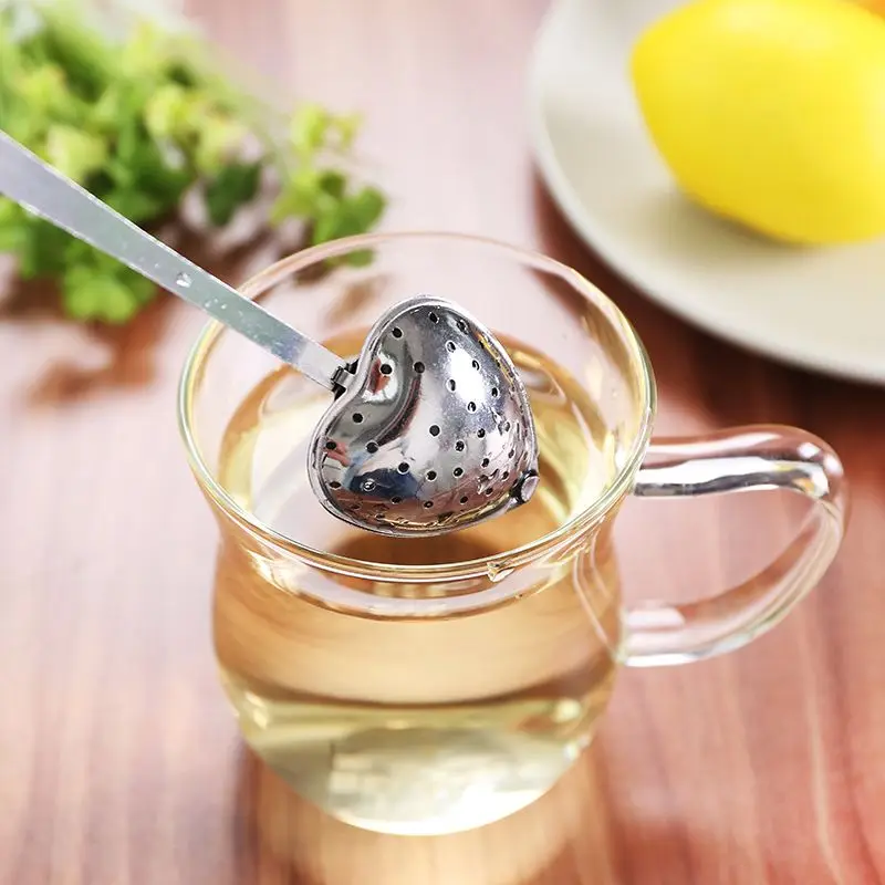 

Free shipping heart shape Durable Stainless Steel Tea Bag Infuser Filter Strainer material soup bottle Kitchen Tool