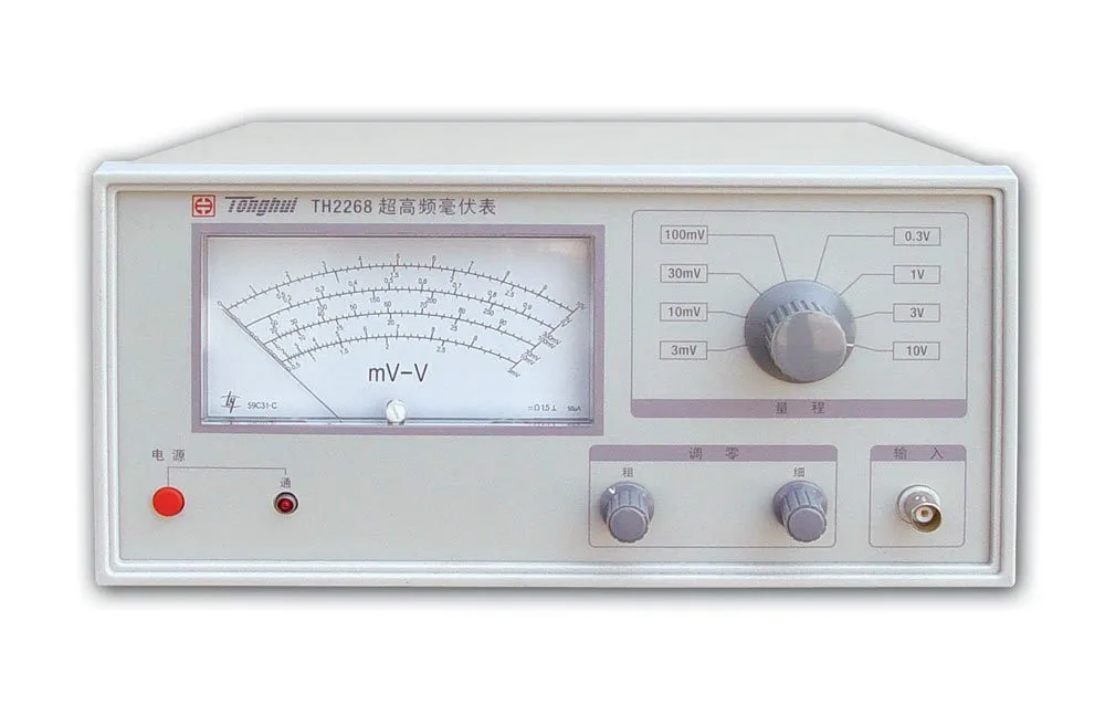 Fast arrival ultrahigh-frequency millvoltmeter TH2268 1kHz-1200MHz 1mV-10V; basic accuracy: ±2%; analog pointer