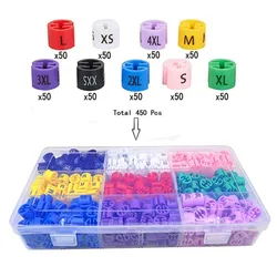 Super Value 450 Pcs Plastic Size Marker for Hanger in Separate Compartments Storage Box Hanger Size Markers With Storage Box