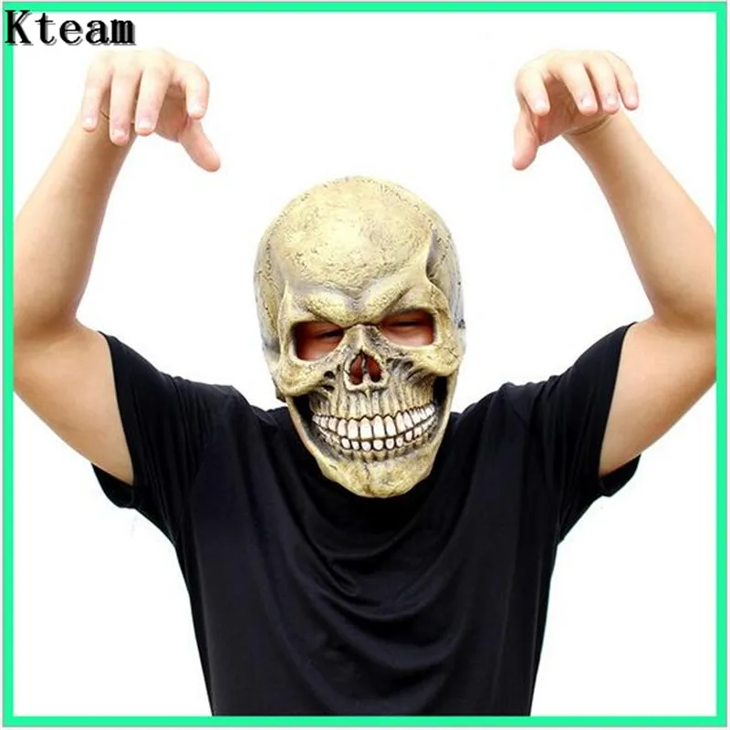 New Scary Party Masks Latex Skull Mask Full Head Face Breathable Halloween Mask Fancy Dress Party Cosplay Costume Theater Toy