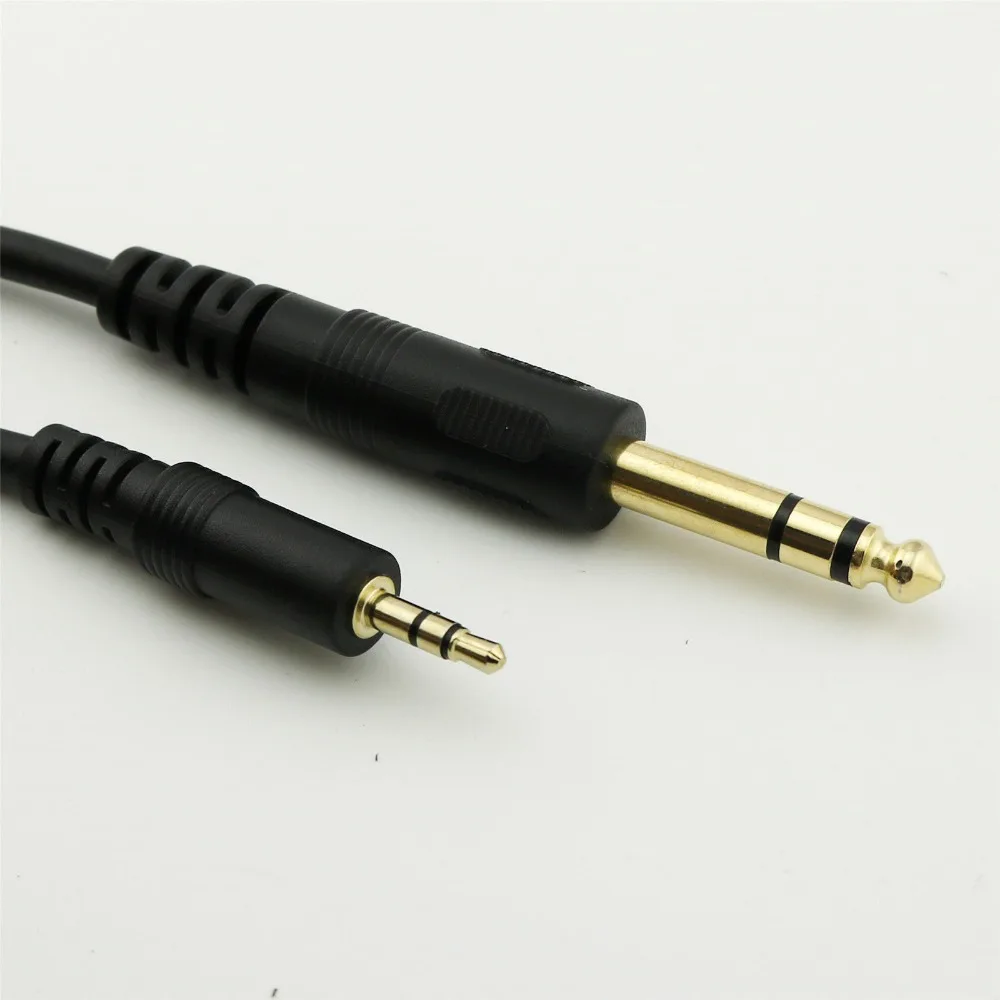 1pcs 5FT Gold Plated 3.5mm Male to 6.35mm 1/4