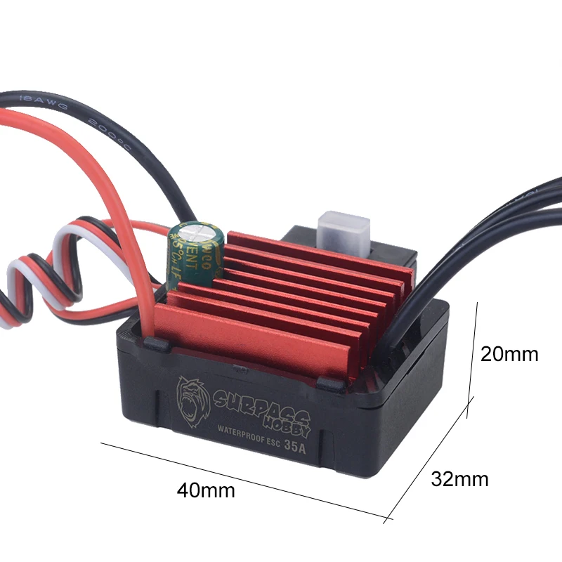 SURPASS HOBBY-controlador de velocidad eléctrico impermeable KK 35A ESC para coche teledirigido RC 2838 2845, Motor sin escobillas, 1/16, 1/14