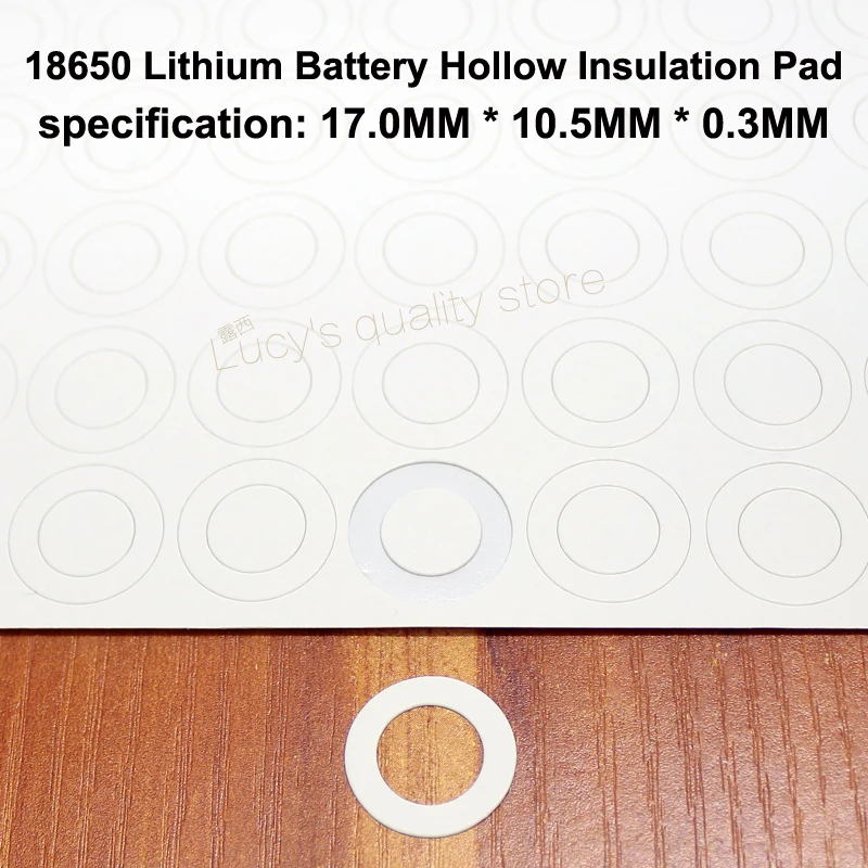 100pcs/lot 18650 lithium battery PET plastic positive insulation gasket lithium battery original hollow insulation pad