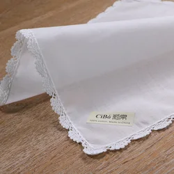 S003: 100% cotton hand crochet lace  blank handkerchief/hankie  for women/ladies wedding gift