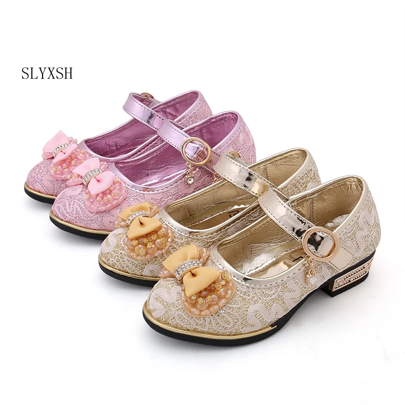 Children's shoes girls single shoes children's girls Princess shoes Korean soft bottom small high-heeled shoes 2018 Spring and A