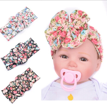 

2016 New Girl Elastic Hair Band Floral bow headwrap Flower kids Headband Girl Headdress turban Hair Accessories