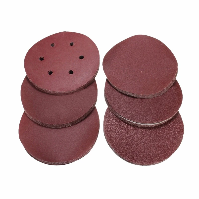 

60PCS/lots 6'' Self Adhesive 60/80/120/240/320 Mixed Grit Sanding Disc Sandpaper