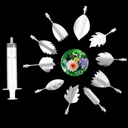 11pcs/Set 3D Jelly Flower Art Gadgets Gelatin Pudding Mold Pastry Nozzle Syringe Cake Decorating Tool Needle Kitchen Accessories