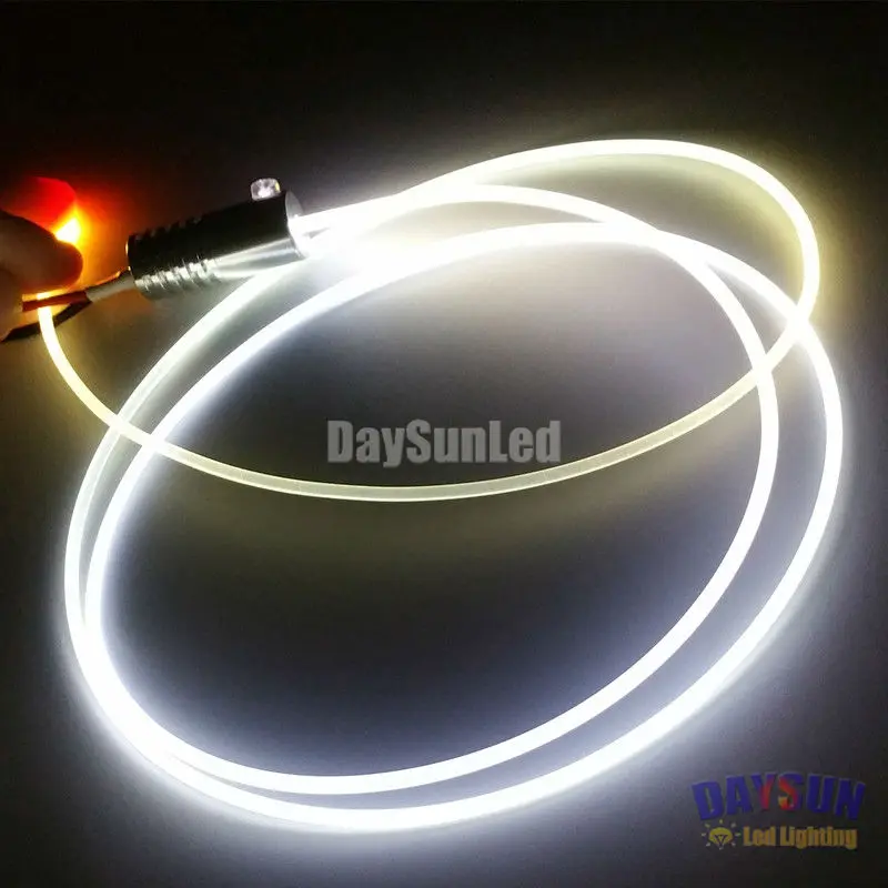 Free Shipping Car Atmosphere Light 12V Optic Fiber Guiding Light Source + 1 Meter Dia-2mm  Side Glow Fiber Cable Cool Car Light