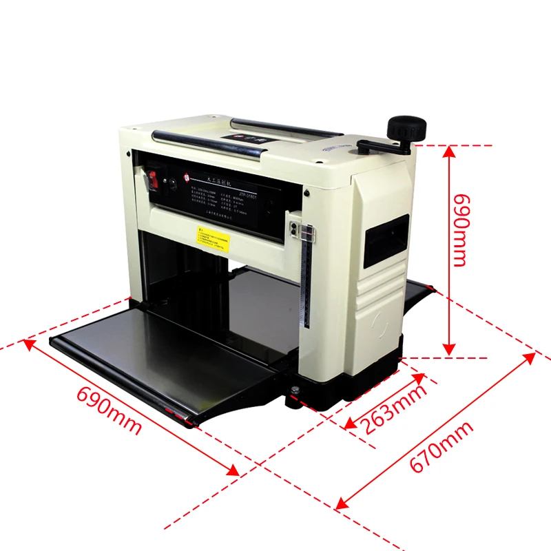 Thicknesser Press Planer Multi-Tujuan Tunggal Cahaya Permukaan Planer Woodworking Mesin Thicknesser 220V Kayu JTP-31801