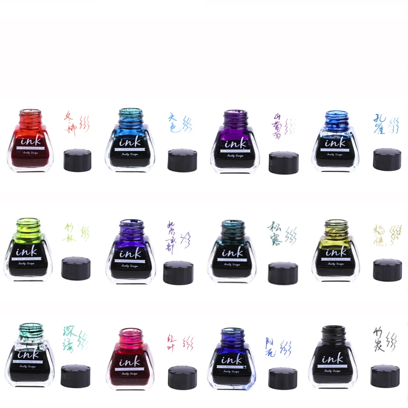 12 colors  non-carbon ink  , 30ml capacity , fountain pen ink,dip pen ink