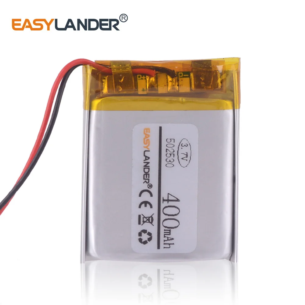 3,7V 502530   Baterias Lipo de bateria de polímero de íon de lítio recarregável de 400mAh
