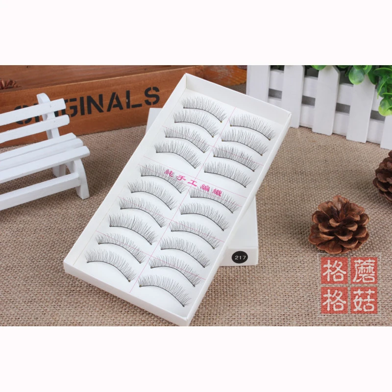 Hot 10 Pairs False Eyelashes Long Soft Handmade Fake Eye Lash Extensions Natural Full Strip Lashes 217#