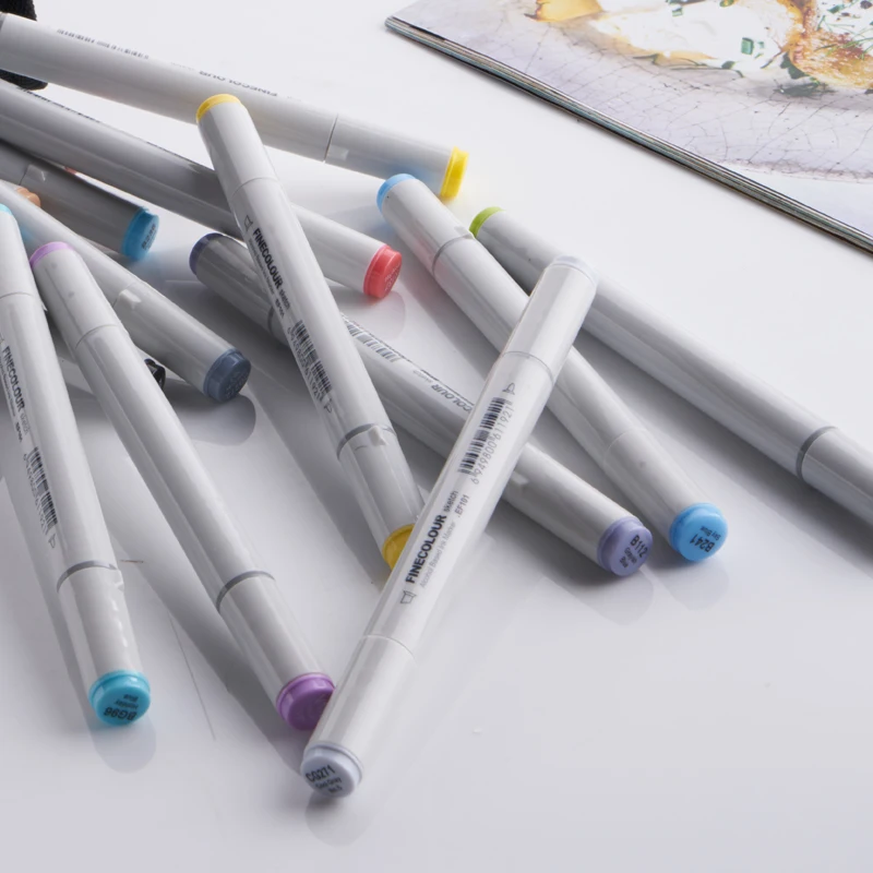 Finecolour EF101 160 Colors Alcohol Based Ink Calligraphy Marker Double-Headed Brush Art Markers for Drawing