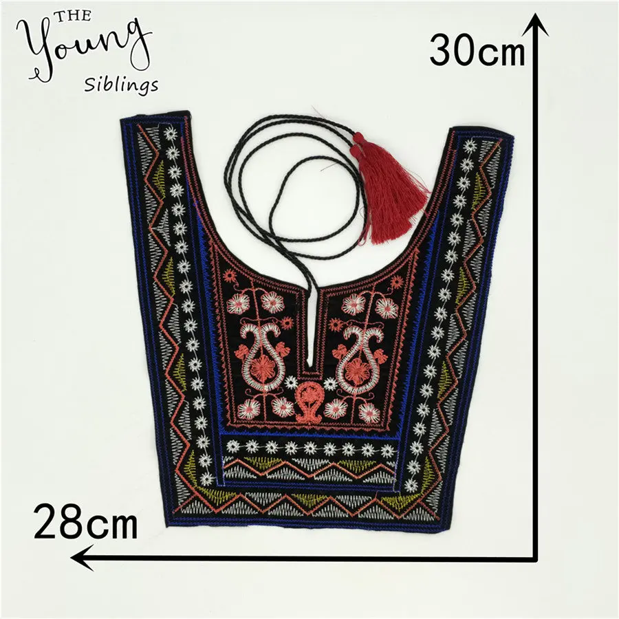 Ethnic style embroidery Flower lace collar Sewing Lace applique pattern trim blouse dress decorate Lace neckline DIY accessories