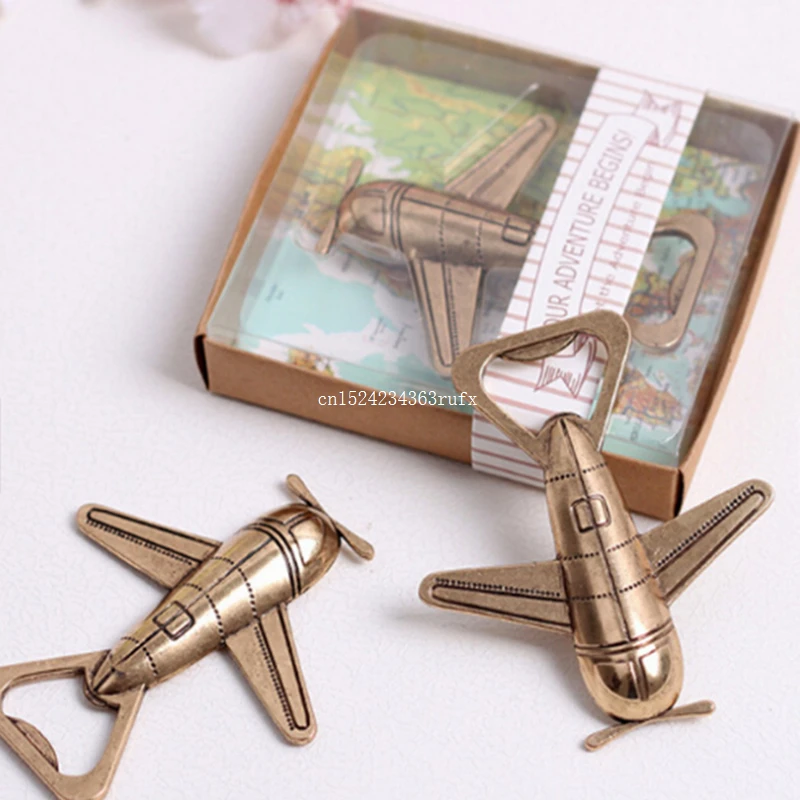 100 PCS Antique Plane Beer Bottle Opener Wedding Gift 