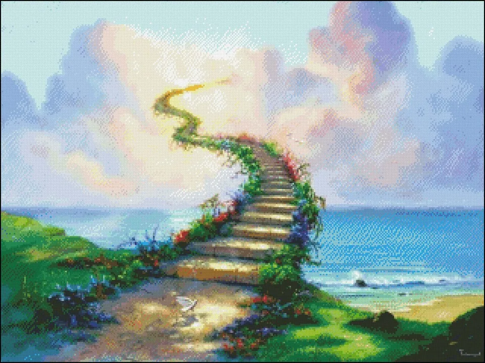 Needlework for embroidery DIY French DMC High Quality - Counted Cross Stitch Kits 14 ct Oil painting - Stairway to Heaven