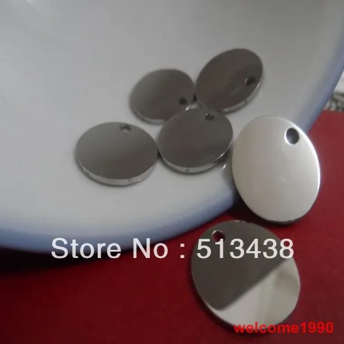 10pcs 30mm  High polishing Round MEDALS Charms wth hole stainless steel Jewelry pendant bulk