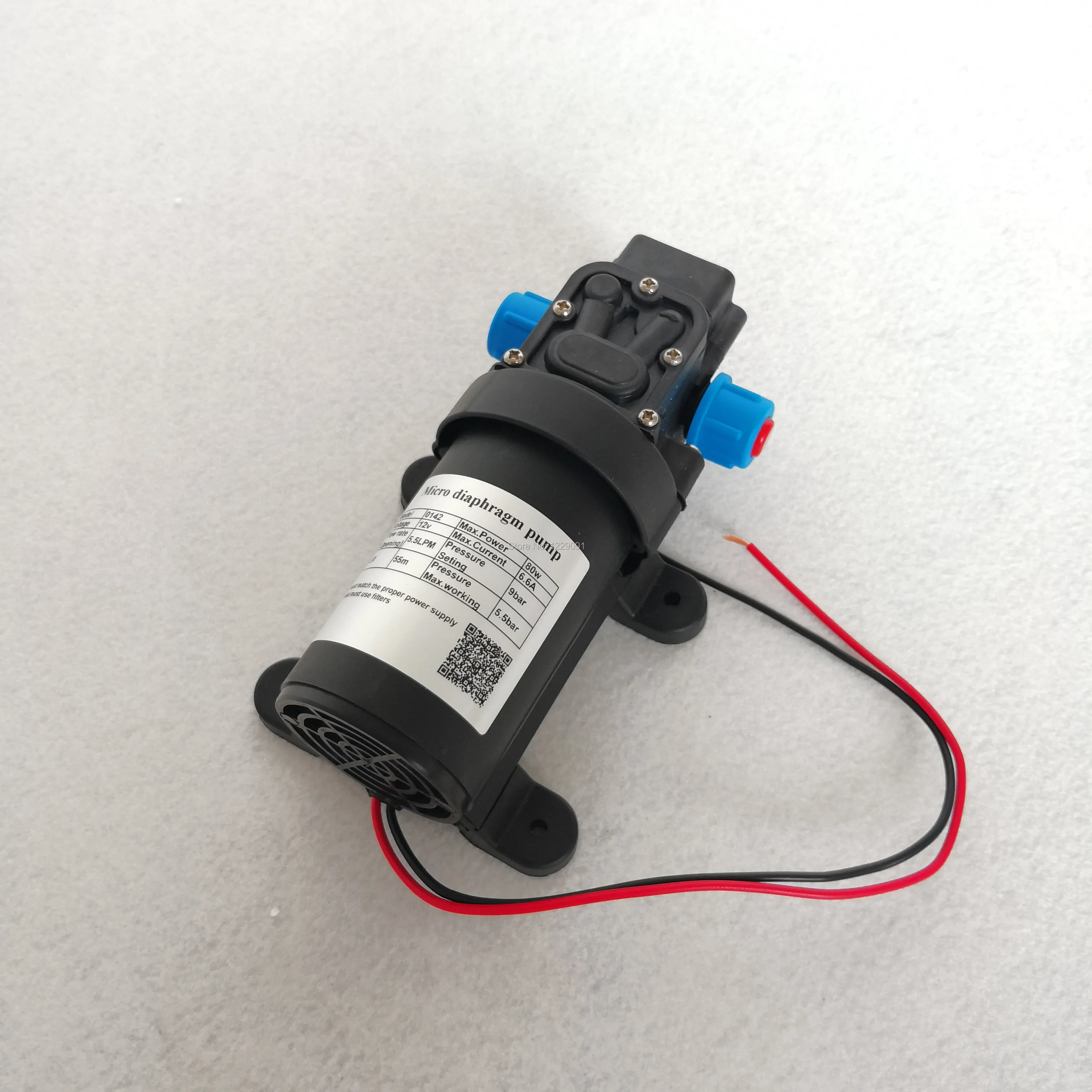 

with built in fan, return valve type self priming small electric 12v 80w high pressure diaphragm water pump with dc motor