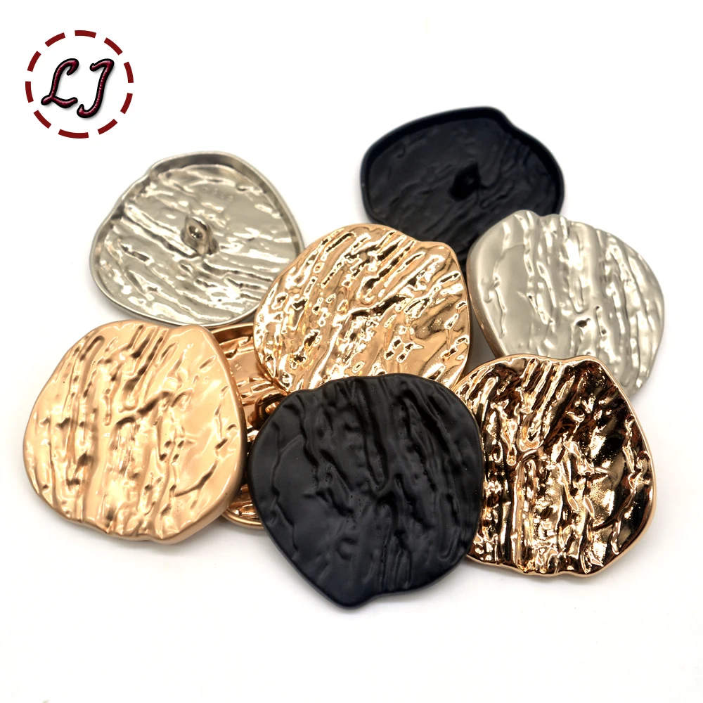 High quality fashion sewing button 10pcs/lot tree lines metal decorative buttons for women overcoat garment accessories DIY