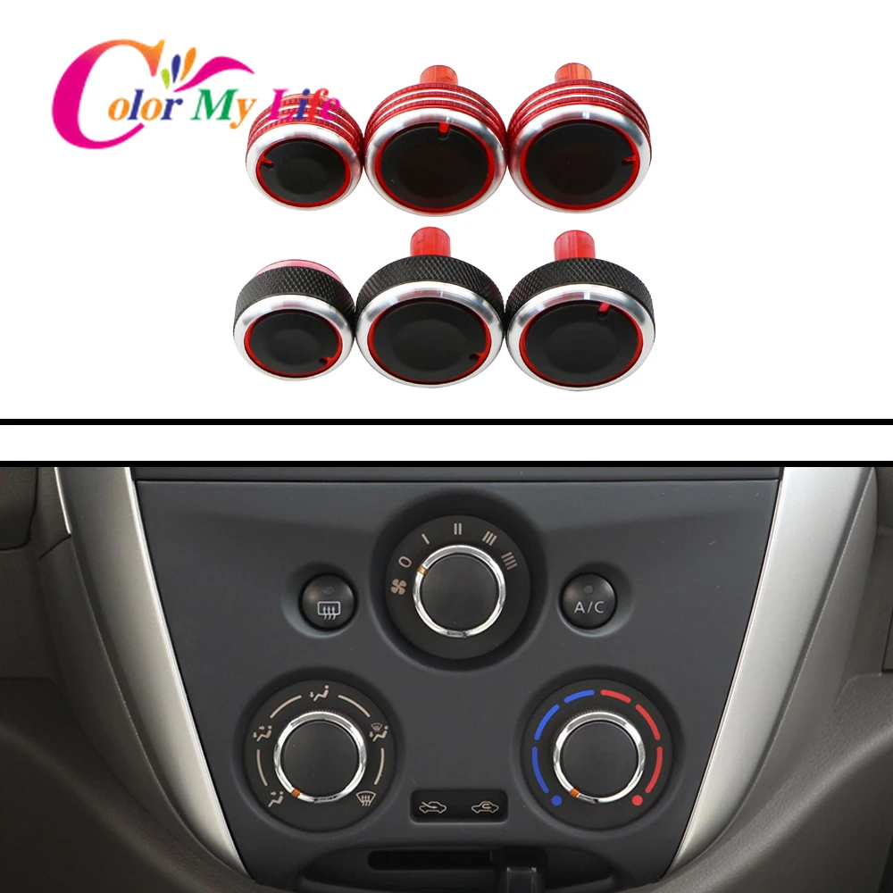 3 Pcs/set Air Conditioning Heat Control Switch AC Knob for Nissan New Sunny March 2011 - 2016 Car Accessories