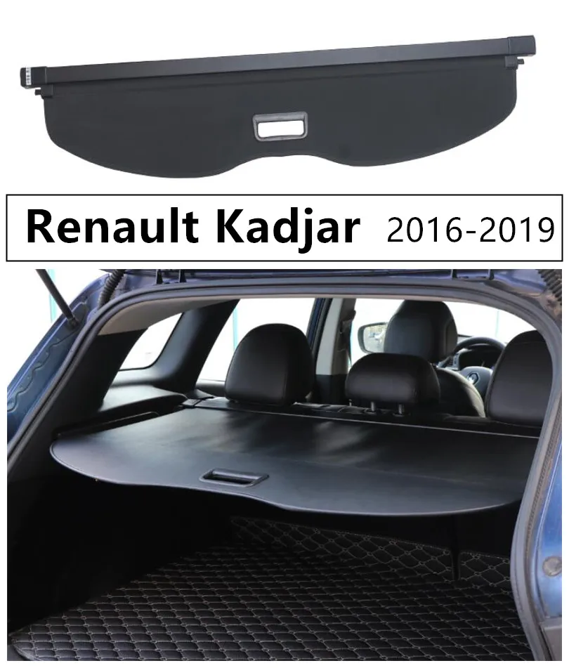 

Rear Trunk Cargo Cover For Renault Kadjar 2016 2017 2018 2019 2020 2021 High Qualit Car Security Shield Accessories Black Beige