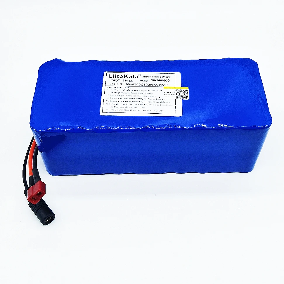 LiitoKala 36V 6ah 8ah 10 500W 18650 lithium battery 36V 8AH Electric bike battery with PVC case for electric bicycle