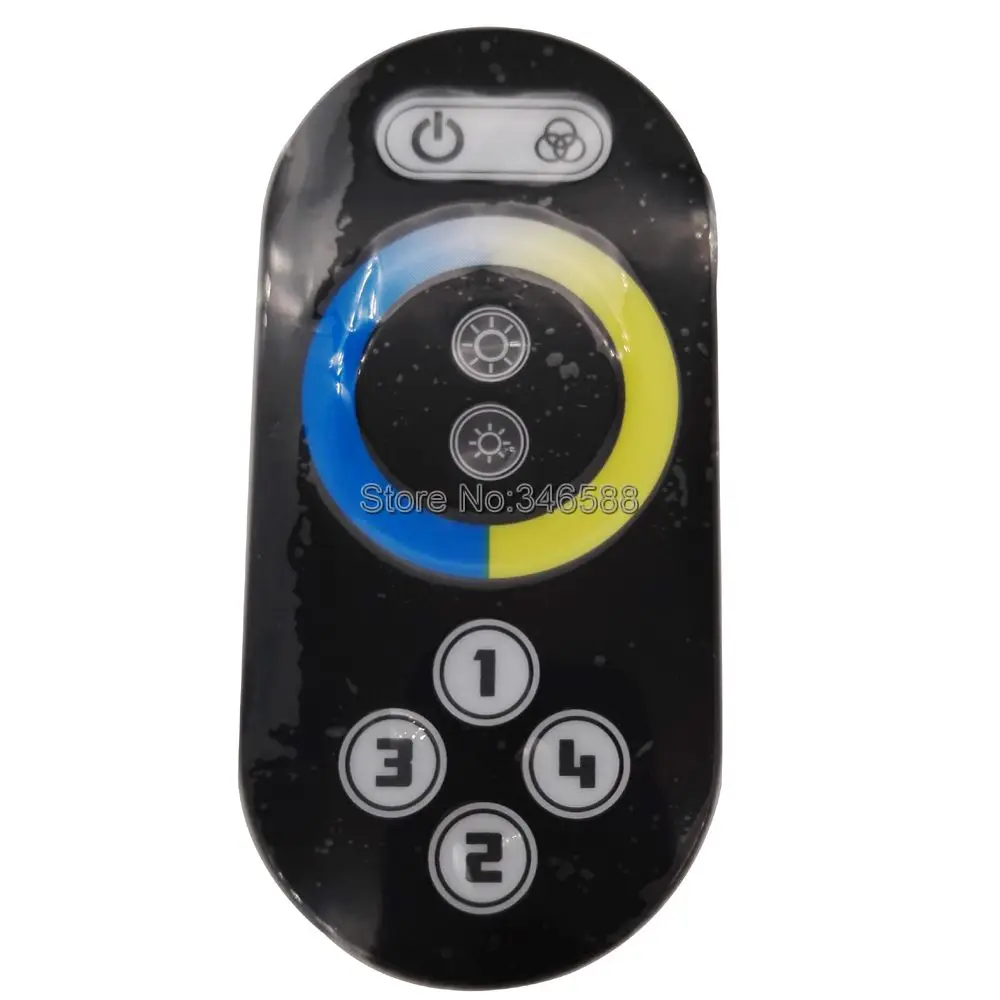 DC5-24V 8Ax 2 Channel Color Temperature Adjustable Controller RF202 with 2.4GHz RF Touch Remote for Dual White(CW/WW) LED Strips