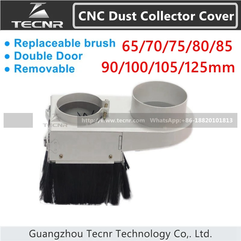 TECNR removable cnc dust collector cover diameter 65mm 70mm 75mm 80mm 85mm 90mm 100mm 105mm 125mm for CNC engraving machine