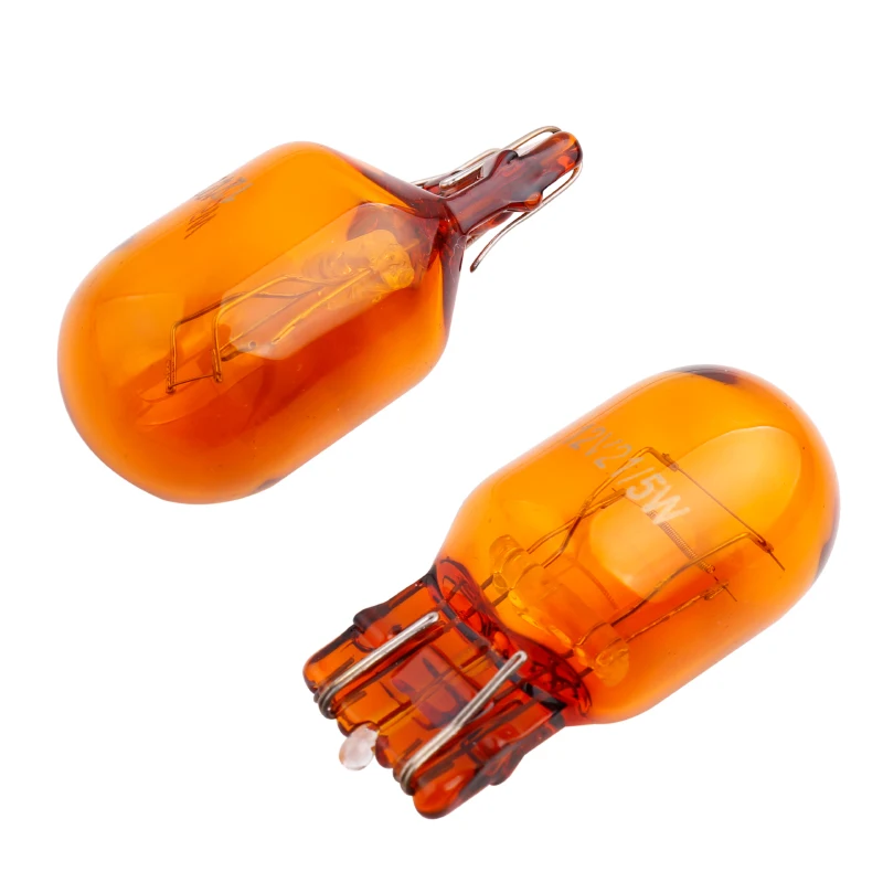 Car T20 7440 7443 21/5W Natural Amber Glass halogen lamps WY21W W21W Brake Bulbs Stop Light Side light Turn Signal Lamp 12v