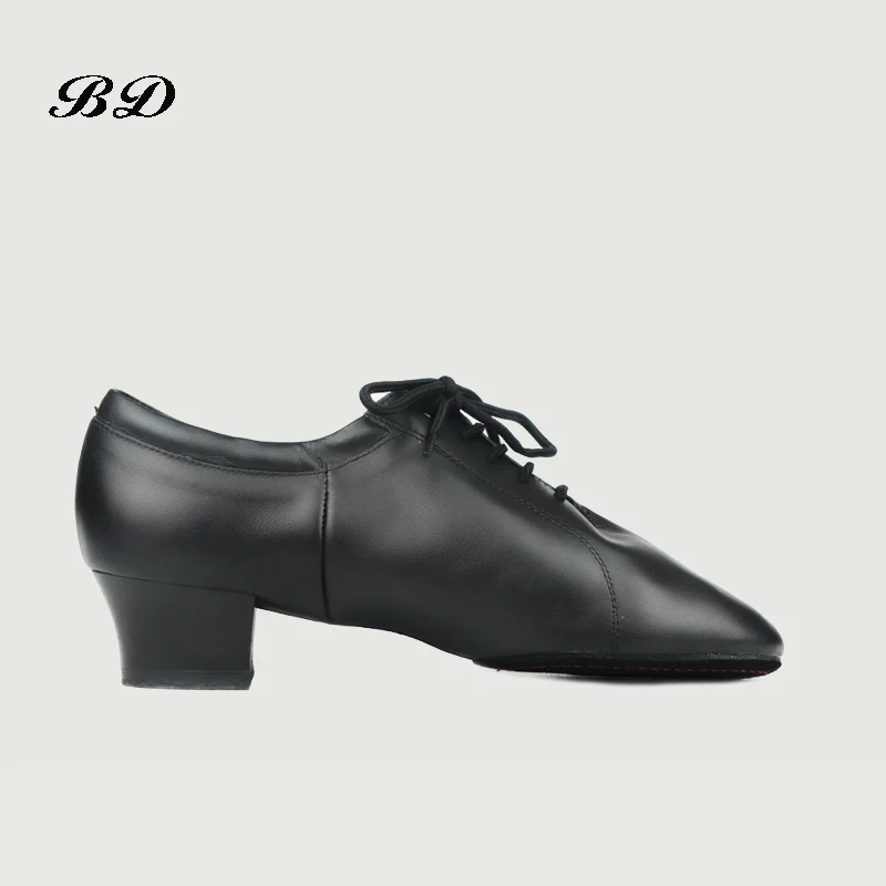 Bd latina sapatos de dança esportes profissão sapato de salão moderno macio couro genuíno wearable 419 jazz branco deslizamento-up quente