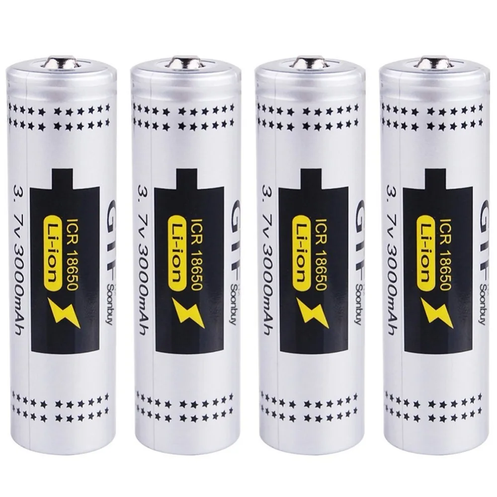 GTF 100% Original 18650 Battery 3.7v 3000mah 18650 Lithium Rechargeable Battery for Flashlight Power Bank Gadget Cabinet Light