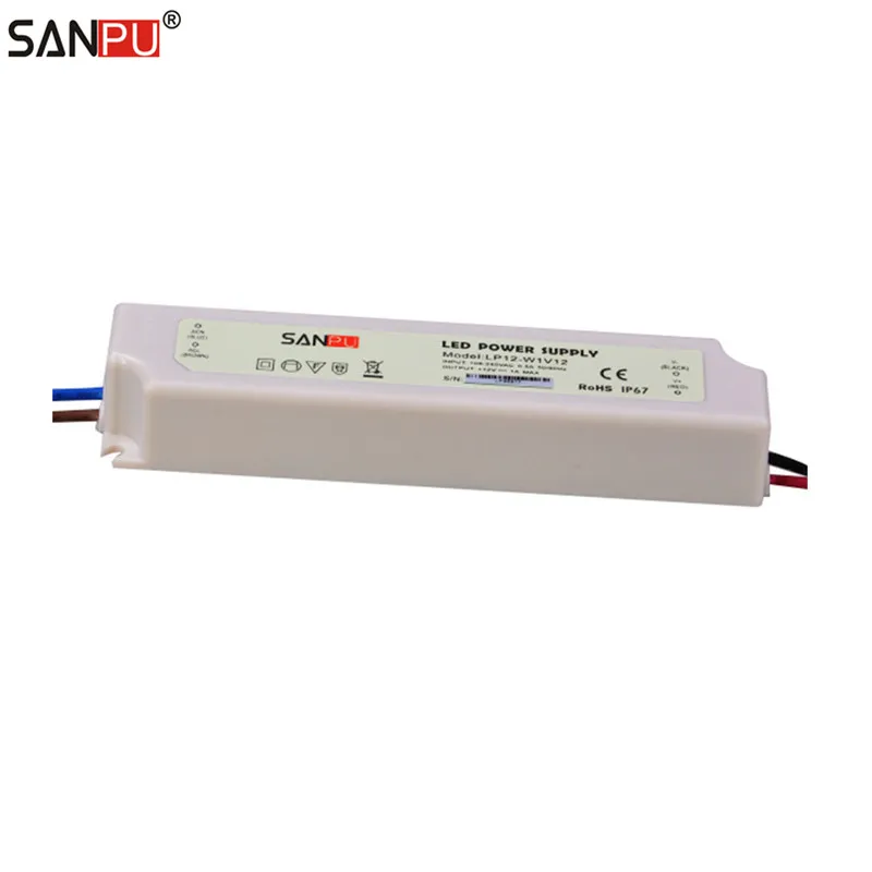 SANPU Waterproof LED Power Supplies IP67 12V 12W 1A Switch Drivers 110V 220V AC to DC Transformers Full Container Load Wholesale