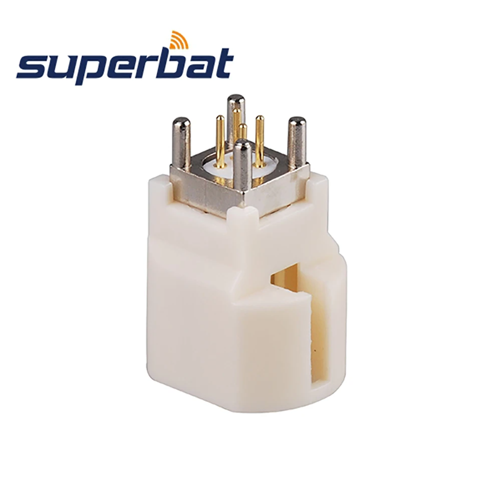 Superbat 10pcs Fakra B Branco/9001 HSD Macho PCB Mount Conector Coaxial RF para Aplicações Sem Fio e GPS