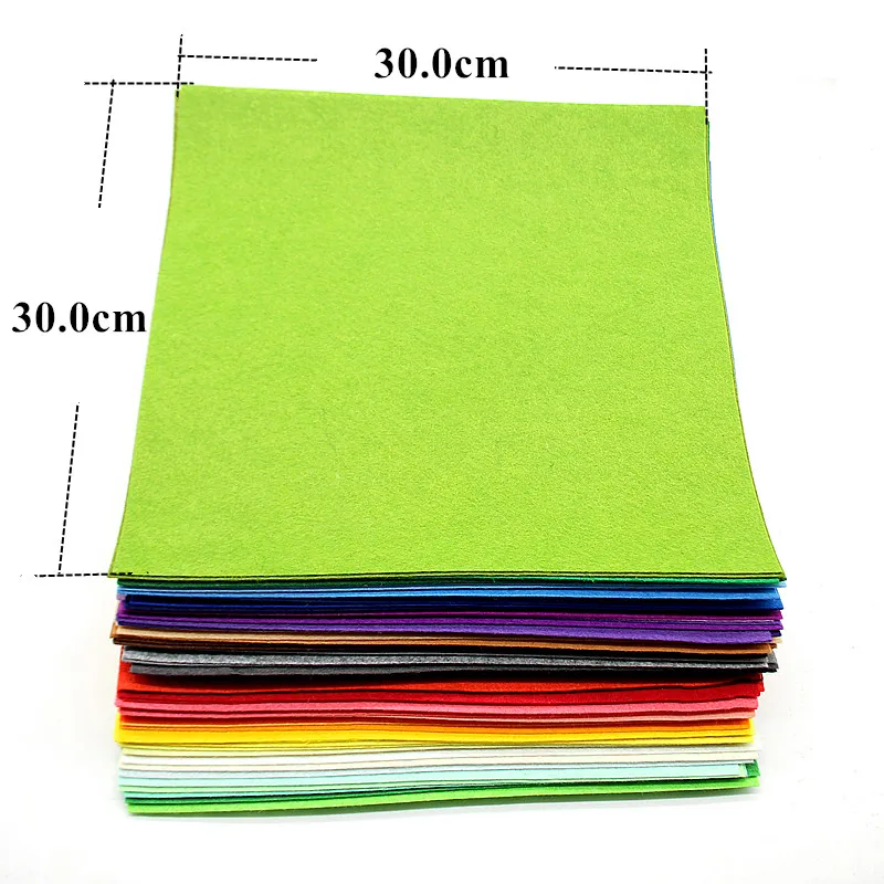 30x30cm Felt Fabric Non Woven 1mm Thickness Polyester Diy Sewing Materials For Crafts Bundle Handwork Home Christmas Decoration