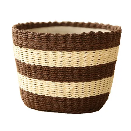 Simple Color Matching Striped Storage Basket Miscellaneous Desktop Cabinet Storage Box Storage Basket