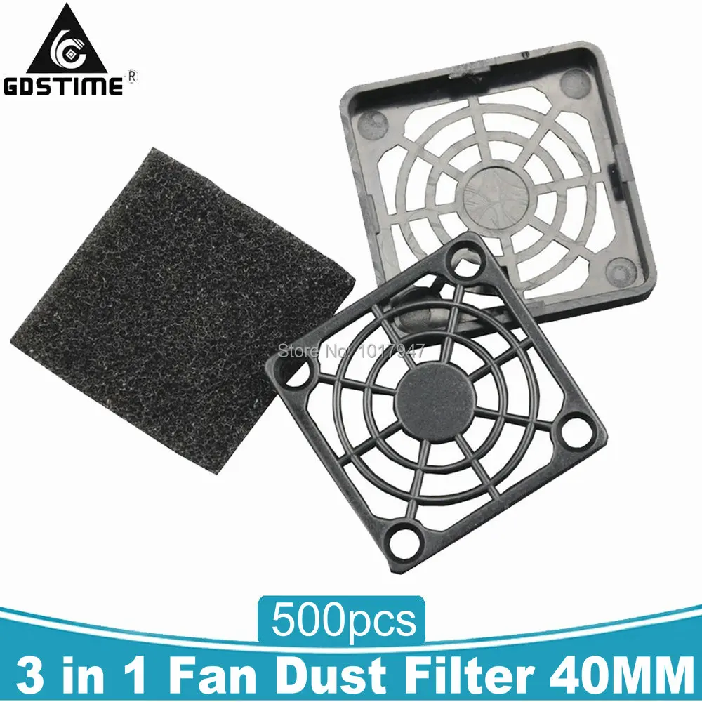 500Pcs/Lot Gdstime 40mm 3 in 1 Dustproof Sponge Filter Mesh 4cm Computer Case Dust Cover Fan Net