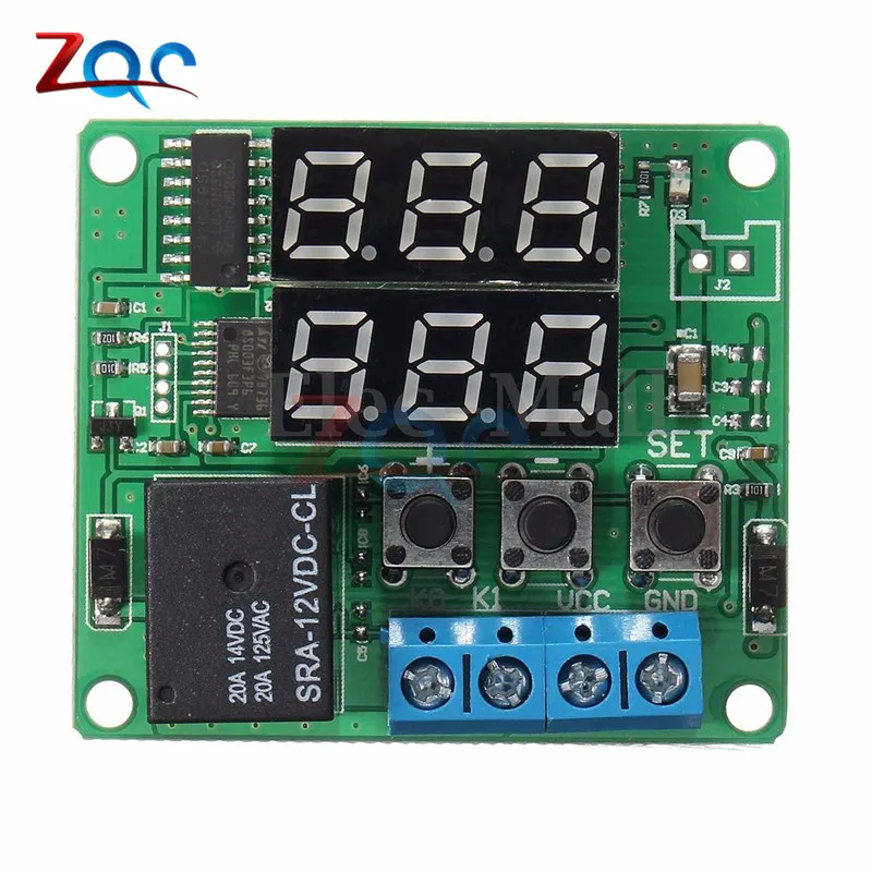 XH-W1219 DC 12V Dual LED Digital Display Thermostat Temperature Controller Regulator Switch Control Relay NTC Sensor Module