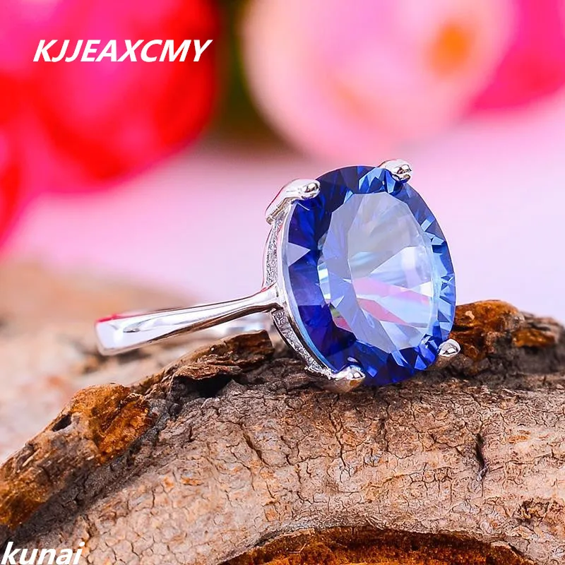 KJJEAXCMY Fine Jewelry, Multicolored  Girls STERLING 925 Silver Inlay Tanzania Color Topaz Ring