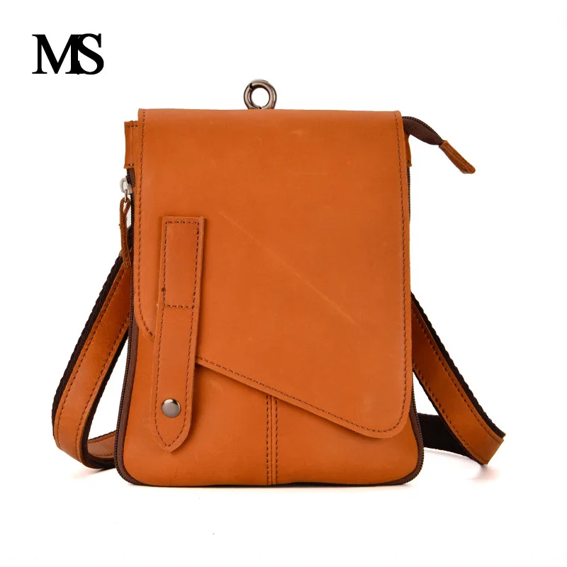 

MS High Quality Brand 100% Genuine Leather Men's Crossbody Bag Casual Business Leather Mens Messenger Bag Vintage Men Bag TW2015